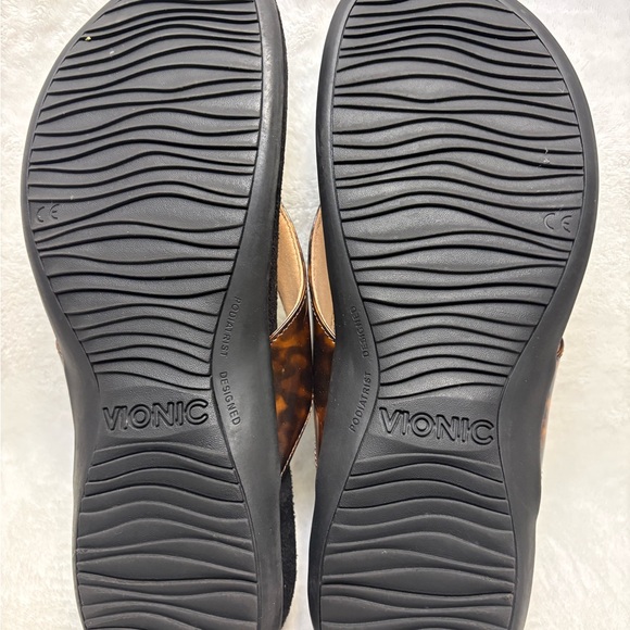 Vionic Hilda Tort Women’s Tortoise Brown Black Sandal Thong Flip Flops Sz: 8.5 - Picture 5 of 8